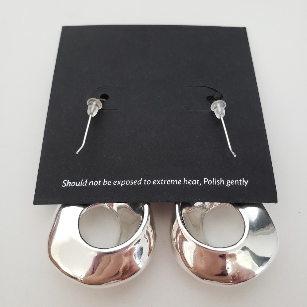 E&L Israel Sterling Silver Electroform Drop Earrings - Picture 3 of 7